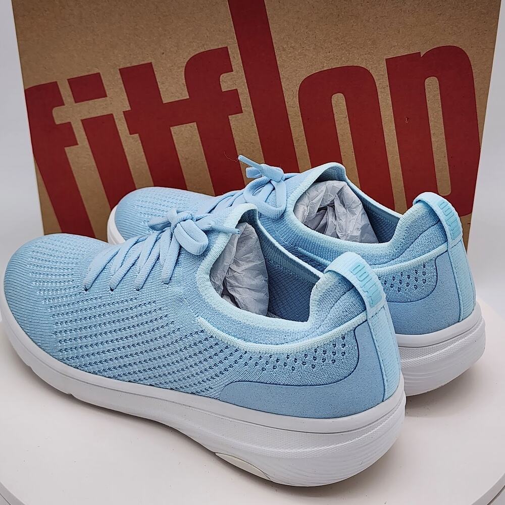 NEW - FitFlop Super-Q Knit Slip-On Lace Women's Sneakers Sky Blue - Size 7.5 - Picture 4 of 8